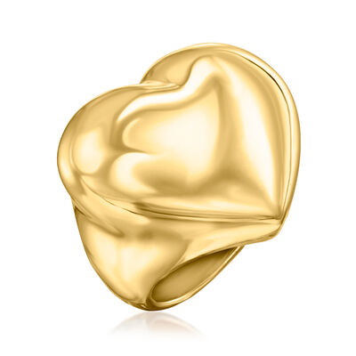 Italian 18kt Gold Over Sterling Puffed Heart Ring