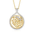 .30 ct. t.w. White Topaz Zodiac Pendant Necklace in 18kt Gold Over Sterling 18-inch (Virgo)