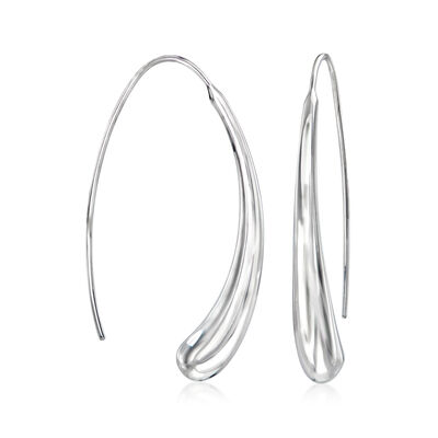 Sterling Silver Curved Drop Earrings