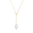 12-13mm Cultured Coin Baroque Pearl Y-Necklace in 14kt Yellow Gold