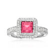 1.40 Carat Pink Tourmaline and 1.00 ct. t.w. Diamond Ring in 18kt White Gold