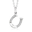 .10 ct. t.w. Diamond Horseshoe Pendant Necklace in Sterling Silver
