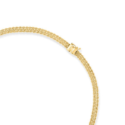 Italian 14kt Yellow Gold Graduated Rope and Popcorn-Chain Bib Necklace