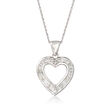 .25 ct. t.w. Diamond Open-Space Heart Pendant Necklace in Sterling Silver