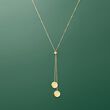 14kt Yellow Gold Lariat Disc Necklace