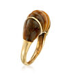 C. 1970 Vintage Tiger's Eye Ring in 14kt Yellow Gold