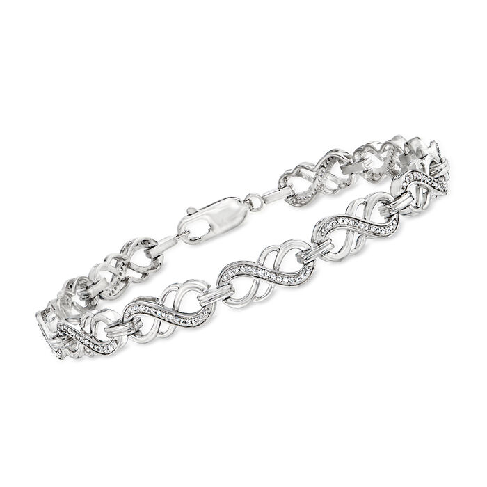 .45 ct. t.w. Diamond Infinity-Link Bracelet in Sterling Silver