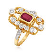 .50 Carat Ruby and .38 ct. t.w. Diamond Ring in 14kt Yellow Gold