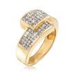 C. 1980 Vintage 1.55 ct. t.w. Diamond Crossover Ring in 14kt Yellow Gold