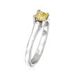 C. 2000 Vintage .50 Carat Yellow Diamond Ring in 14kt White Gold
