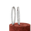 3.70 ct. t.w. CZ Inside-Outside Hoop Earrings in Sterling Silver