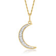 Charles Garnier &quot;Luxe&quot; .10 ct. t.w. Diamond Moon Pendant Necklace in 14kt Yellow Gold