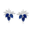 3.50 ct. t.w. Sapphire and 1.50 ct. t.w. White Topaz Earrings in Sterling Silver