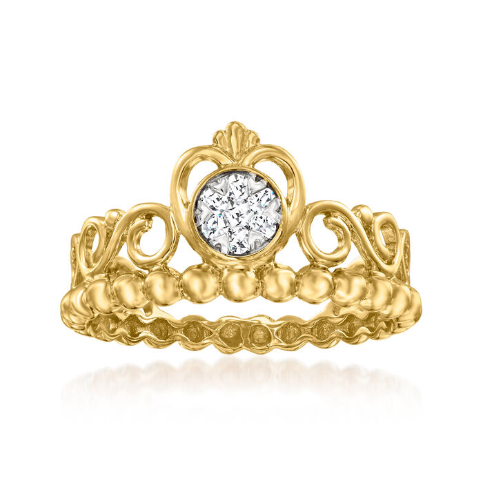 .10 ct. t.w. Diamond Cluster Tiara Ring in 10kt Yellow Gold