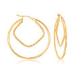 Italian 14kt Yellow Gold Double-Hoop Earrings