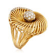 C. 1970 Vintage .35 ct. t.w. Diamond Swirl Cocktail Ring in 18kt Yellow Gold