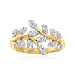 .33 ct. t.w. Diamond Vine Ring in 18kt Gold Over Sterling