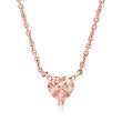 .50 Carat Morganite Heart Necklace in 14kt Rose Gold