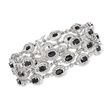 16.00 ct. t.w. Sapphire Multi-Row Bracelet with Diamond Accent in Sterling Silver
