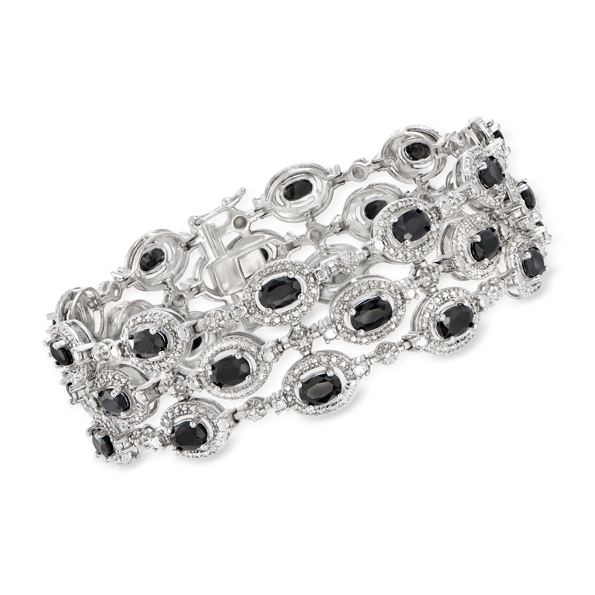 16.00 ct. t.w. Sapphire Multi-Row Bracelet with Diamond Accent in ...