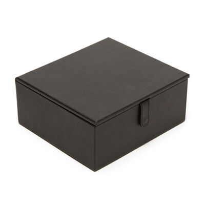 Brouk & Co. &quot;Jodi&quot; Black Faux Leather Three-Tray Jewelry Box