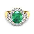 3.10 Carat Emerald Ring with .82 ct. t.w. Diamonds in 14kt Yellow Gold