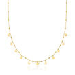 Italian 18kt Yellow Gold Bead and Star Station Necklace