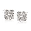 .33 ct. t.w. Diamond Squared Love Knot Stud Earrings in 14kt White Gold