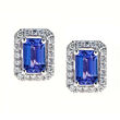 1.20 ct. t.w. Tanzanite and .21 ct. t.w. Diamond Earrings in 14kt White Gold