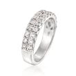 Henri Daussi 1.10 ct. t.w. Diamond Double Row Wedding Ring in 14kt White Gold