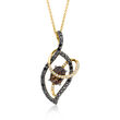 Le Vian 1.10 Carat Chocolate Quartz and .54 ct. t.w. Blackberry Diamond Pendant Necklace with Vanilla Diamond Accents in 14kt Honey Gold