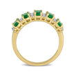 1.10 ct. t.w. Emerald and .16 ct. t.w. Diamond Ring in 14kt Yellow Gold