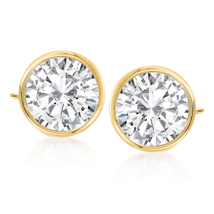 3.00 ct. t.w. Bezel-Set Diamond Stud Earrings in 14kt Yellow Gold