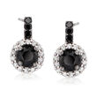1.50 ct. t.w. Black and White Diamond Drop Earrings in Sterling Silver