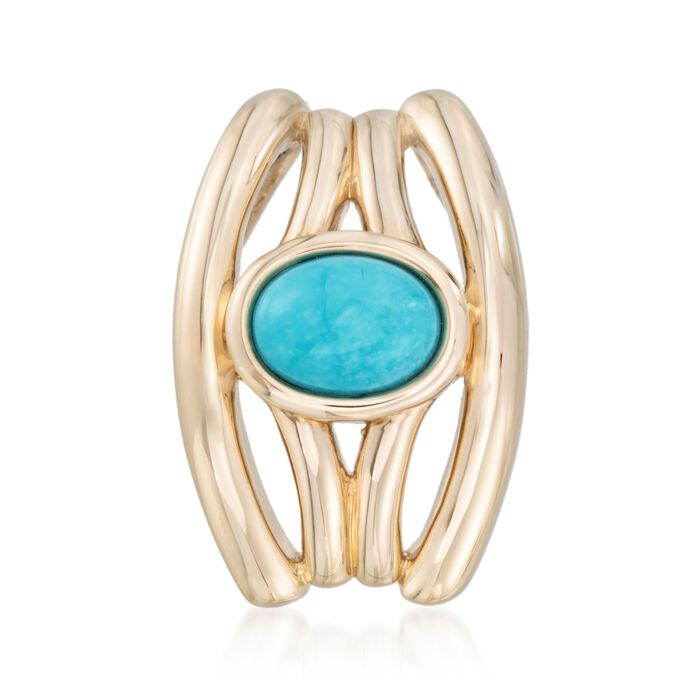 Turquoise Pendant in 14kt Yellow Gold