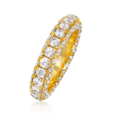 5.00 ct. t.w. CZ Eternity Band in 18kt Gold Over Sterling