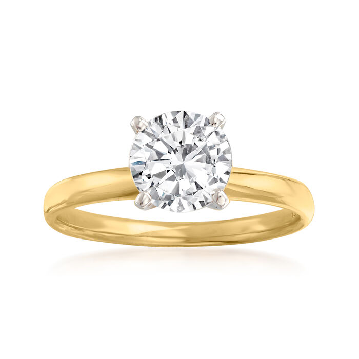 1.50 Carat Diamond Solitaire Ring in 14kt Yellow Gold