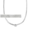 Italian Sterling Silver Herringbone Initial Necklace with CZ Accents