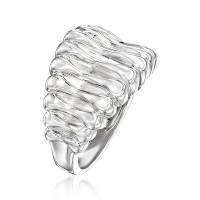 Sterling Silver Rippled Ring