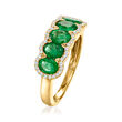 1.20 ct. t.w. Emerald Ring with .20 ct. t.w. Diamonds in 14kt Yellow Gold