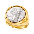 Italian Andiamo 14kt Yellow Gold Over Resin 100-Lira Coin Ring