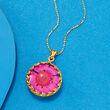Italian Dried Flower Pendant Necklace in 18kt Gold Over Sterling
