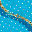 Italian 18kt Gold Over Sterling Silver Graduated Rope Necklace