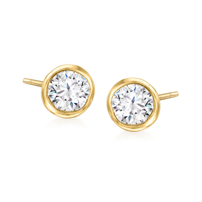 .50 ct. t.w. Bezel-Set Diamond Stud Earrings in 14kt Yellow Gold