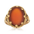 C. 1930 Vintage Men's Red Carnelian Ring in 14kt Yellow Gold
