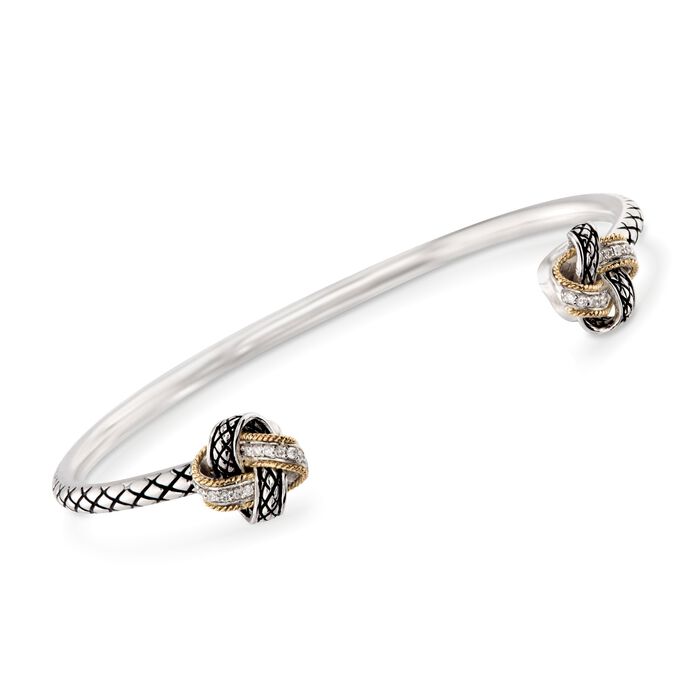 Andrea Candela &quot;Nudo De Amor&quot; .12 ct. t.w. Diamond Cuff Bracelet in Sterling Silver and 18kt Yellow Gold