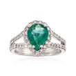 1.85 Carat Emerald and 1.00 ct. t.w. Diamond Ring in 14kt White Gold