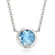 1.00 Carat Bezel-Set Blue Topaz Necklace in Sterling Silver