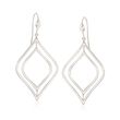 Zina Sterling Silver &quot;Contemporary&quot; Double Marquise-Shaped Drop Earrings