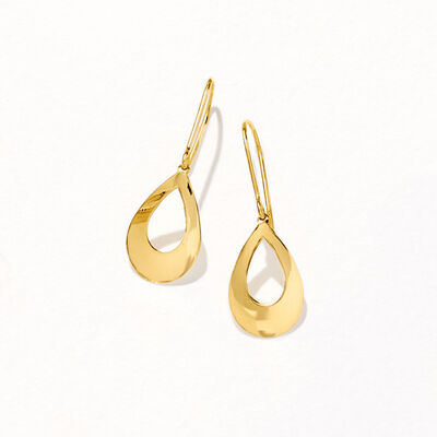 18kt Yellow Gold Open-Space Teardrop Earrings
